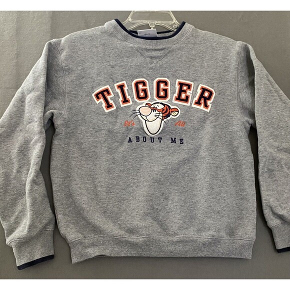 Disneyland Resort Sweatshirt Youth XL Gray Embroidered Tigger Disney Winnie Pooh - Picture 1 of 14